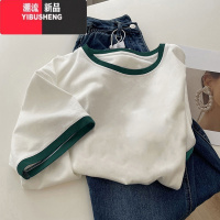 YIBUSHENG欧货短袖t恤女2024季新款港风chic小众设计感洋气减龄上衣
