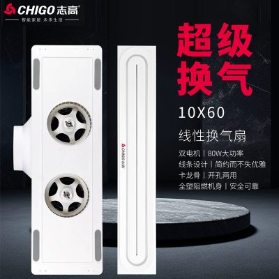 志高 电器 多功能浴霸(10x90线型换气扇)集成吊顶式风暖卫生间家用取暖五合一嵌入式浴室