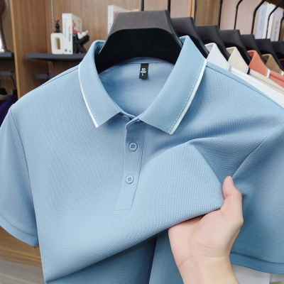 丝光棉polo衫男士2026夏季新款翻领简约休闲透气长绒棉T恤短袖男
