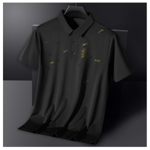 中年男士polo衫冰丝短袖翻领t恤袖广告文化衫衣服刺绣印字logo潮