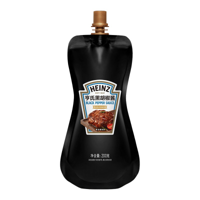 亨氏(HEINZ) 黑胡椒酱黑胡椒调味酱 烤肉牛排酱 200g黑胡椒酱*2袋