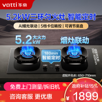 华帝(vatti)燃气灶家用5.2kW 嵌入式定时猛火灶 可调节免扩孔70%热效率 烟灶联动灶具i10309D(天然气)