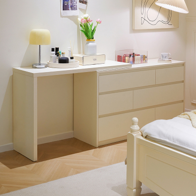 全友家居现代简约斗柜卧室客厅伸缩旋转收纳储物一体书桌柜