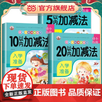 全3册 幼小衔接数学加减法练习册5/10/20以内加减法天天练幼小衔接一日一练幼儿园中大班分解和组成加减法天天练幼儿童数