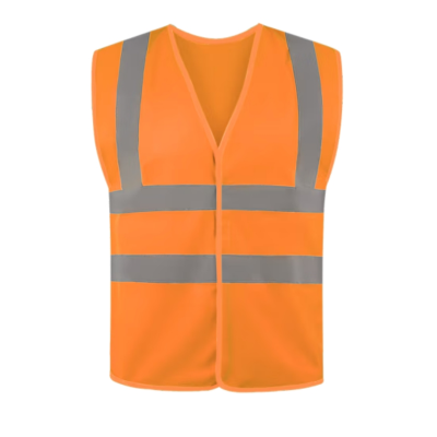 CMCBRIGHT 反光背心 粘扣式反光衣汽车交通安全警示马甲001005O 荧光橙 2XL