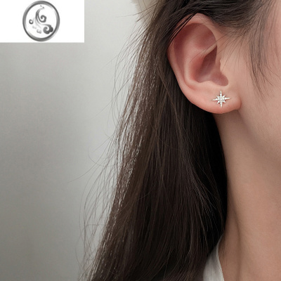JiMi 芒星耳钉银银女耳钉2022年新款潮高级感耳钉女小众设计感