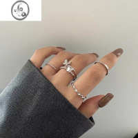 JiMi高颜值ins风蝴蝶戒指女学生百搭小众设计开口可调节食指戒男