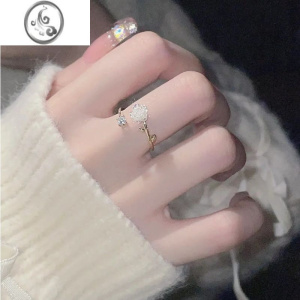 JiMi小红书同款荆棘山茶花戒指女小众设计高颜值玫瑰开口戒送女生礼物