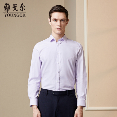 雅戈尔衬衫男商务休闲优雅时尚潮流修身衬衣男