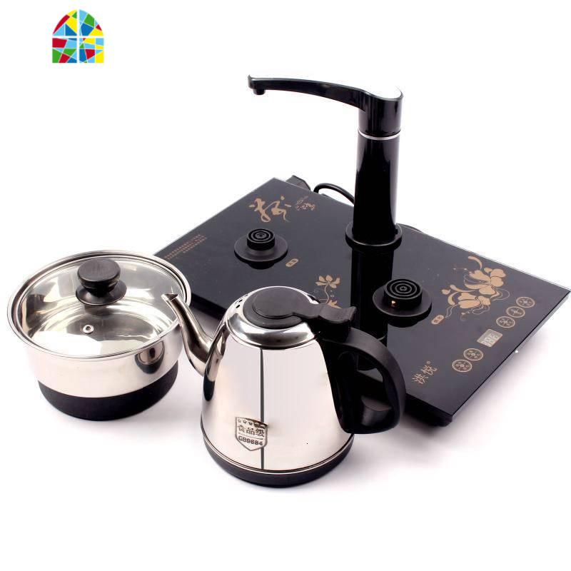 37x23全自动上水壶电热烧水壶家用茶台抽水茶桌嵌入式电热炉 FENGHOU 半自动黑色37*23cm(不锈钢壶锅)