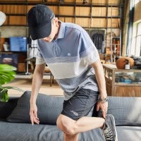 [2.5折价60元]唐狮polo衫男短袖男士polo衫男大身拼接短袖男polo衫短袖