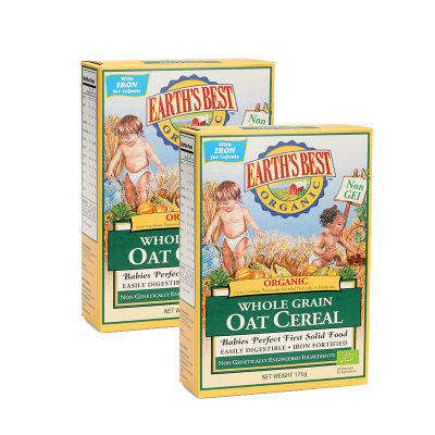 优惠套餐-爱思贝earth’sbest婴幼儿有机全谷燕麦粉175克*2盒装进口辅食适合6-36个月的宝宝