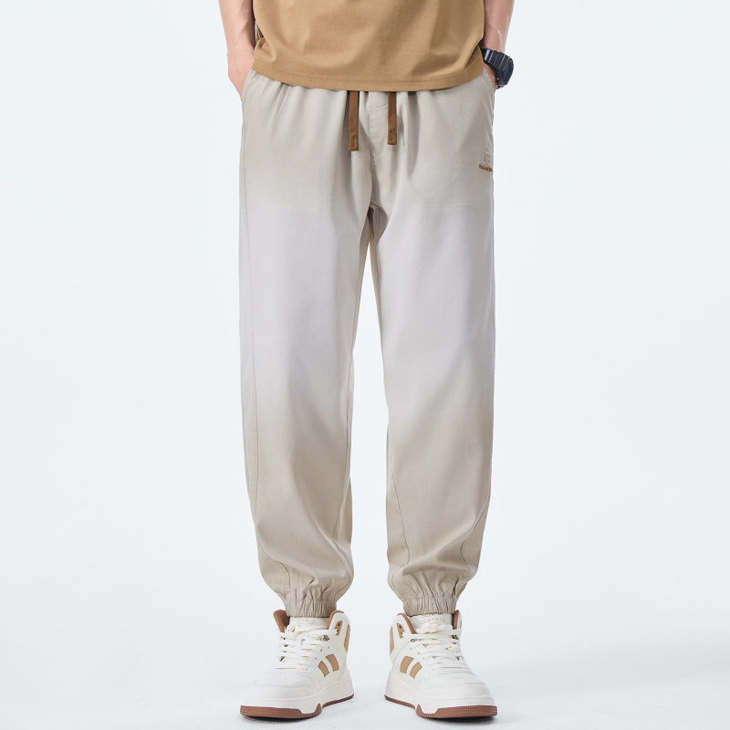 夏季男士冰丝束脚裤宽松垂感休闲裤薄款速干透气运动哈伦裤男潮