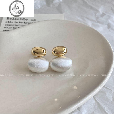 JiMi金属拉丝耳饰2023年新款潮轻奢小众设计感精致耳环女高级气质耳钉