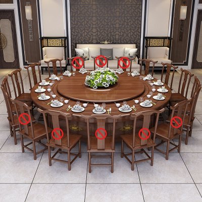 中豫鑫泽 ZYXZ3110302电动餐桌餐厅大圆桌转盘餐桌椅组合 2米圆桌 10把餐椅