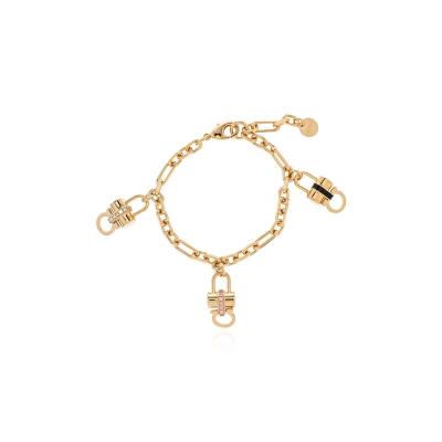 Salvatore Ferragamo精致时尚锁链手链金色玻璃点缀轻奢女款