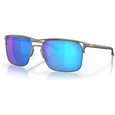 欧克利(OAKLEY)钛合金方形镜框高清防眩光运动太阳镜 Matte_Gunmetal/Prizm_Sapphire_