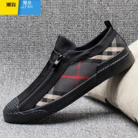 聚范2024夏季新款男鞋透气潮流休闲板鞋懒人老北京布鞋一脚蹬帆布鞋子