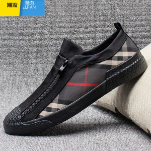 聚范2024夏季新款男鞋透气潮流休闲板鞋懒人老北京布鞋一脚蹬帆布鞋子