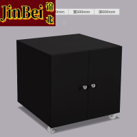 锦北打印机矮柜办公室铁皮文件储物活动柜资料收纳柜子-0.6mm黑600高加厚