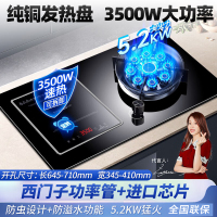 新飞电气两用一体燃气灶 台嵌两用九腔气电灶 一电一气电磁炉3500W钢化玻璃煤气灶 左电右气液化气A020-3