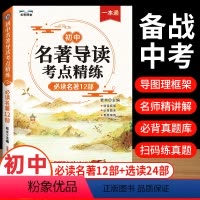 初中名著导读考点精练必读名著12部 初中通用 [正版]2024版初中名著导读考点精练阅读名著导读与考点同步解读一本通中考