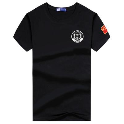 珂卡慕(KEKAMU)纯棉黑色执勤短袖特保T恤作训服物业保安体恤军体能半袖