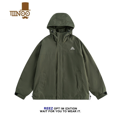 YANXUREEZ[店主穿搭]日系工装冲锋衣外套男宽松机能潮牌连帽夹克