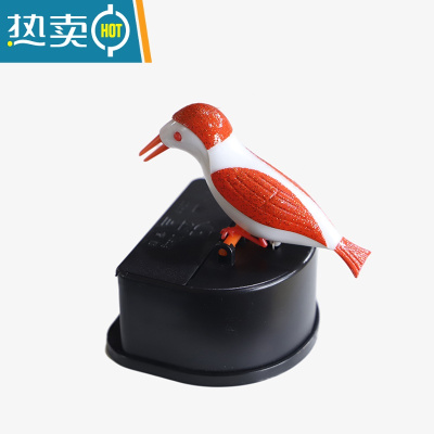 敬平网红智能小鸟牙签盒新款按压式个性卡通牙签筒客厅创意家用牙签罐 黑底下白橙中白 尊版1个牙签