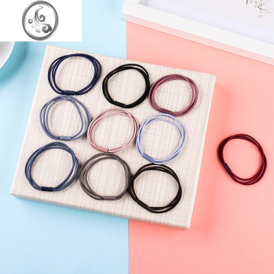 JiMi三合一高弹力橡皮筋发圈发绳头绳韩国小清新头饰成人简约扎头发