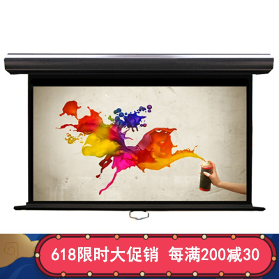 经科JK慢力回卷手动投影幕布M3-FI/3CSR玻纤白幕96寸16:10