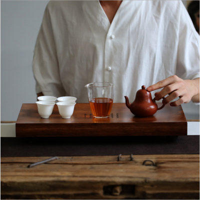 美帮汇重竹储水式茶盘茶海茶台抽屉式家用办公室简约带排水竹制蓄水茶盘