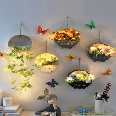 客厅墙面装饰挂饰轻奢墙饰挂件墙上创意植物房间卧室餐厅墙壁挂花