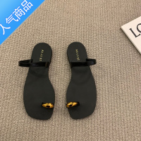 SUNTEK平底套趾凉拖鞋女鞋子外穿2023年新款夏季简约韩系沙滩仙女风凉鞋