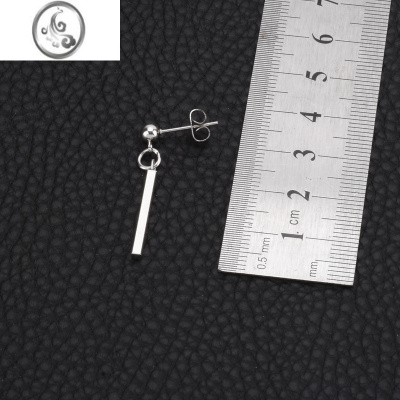 JiMi港风女孩金属耳钉个性一字耳圈潮流男士耳环钛钢无耳洞耳夹不掉色