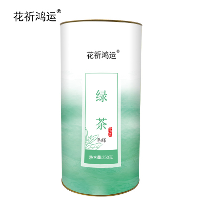 花祈鸿运绿茶毛峰250克桶
