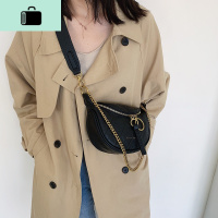 包包女包2020新款潮秋季个性圆环饰胸包女包链条单肩斜挎包腰包女NEW LAKE女士单肩包