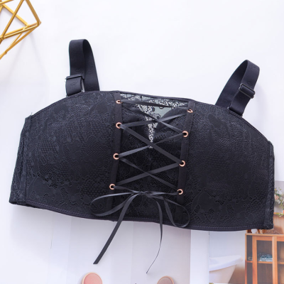 Ideamini拍婚纱照用隐形内衣无肩带防滑礼服大胸专用de聚拢大码裹胸式文胸抹胸