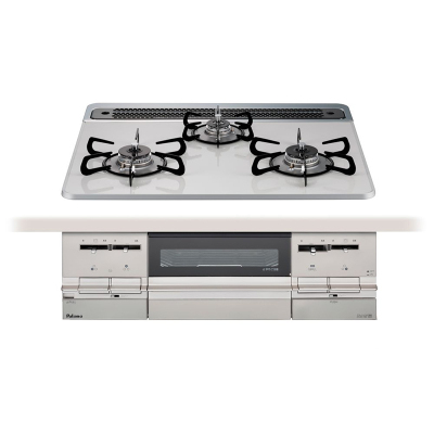 日本原装进口PALOMA百乐满嵌入式燃气灶BRILLIO系列60cm玻璃银色台面PD-743WS-60GH 13A天然气