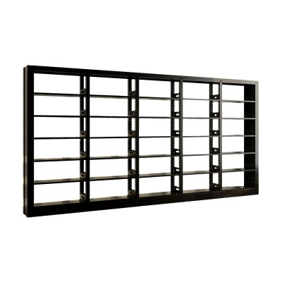 臻远ZY4072610 钢制书架资料架 单面6层一列五组黑色 4600*300*2000mm