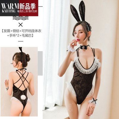 兔女郎套装性感惑超骚挑逗情趣内衣透明可开档女骚SHANCHAO