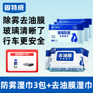 固特威防起雾清洁湿巾汽车防雾剂汽车玻璃头盔镜片防雾去雾湿巾清洁剂