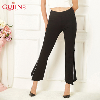 古今秋冬简约时尚内衣高弹舒服中腰单层优雅喇叭裤女3I169