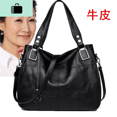 2020新款中年女包妈妈包大包百搭手提包老年单肩包斜挎包大容量包NEW LAKE女斜挎包