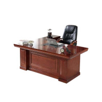 鑫升顺老板桌大班台总裁桌椅组合贴实木皮办公桌简约单人主管经理桌2.0米+侧柜+小柜+椅子