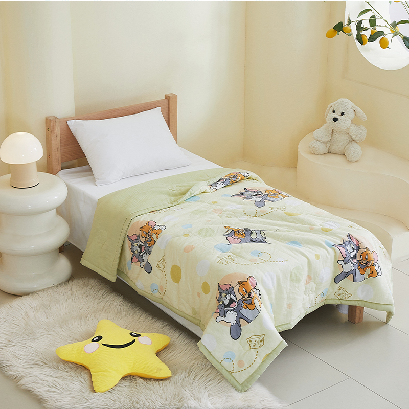 LA MAISON DE SASHA 猫和老鼠双层纱夏被 A类母婴标准 AA级抗菌防螨 印花亲肤夏凉被