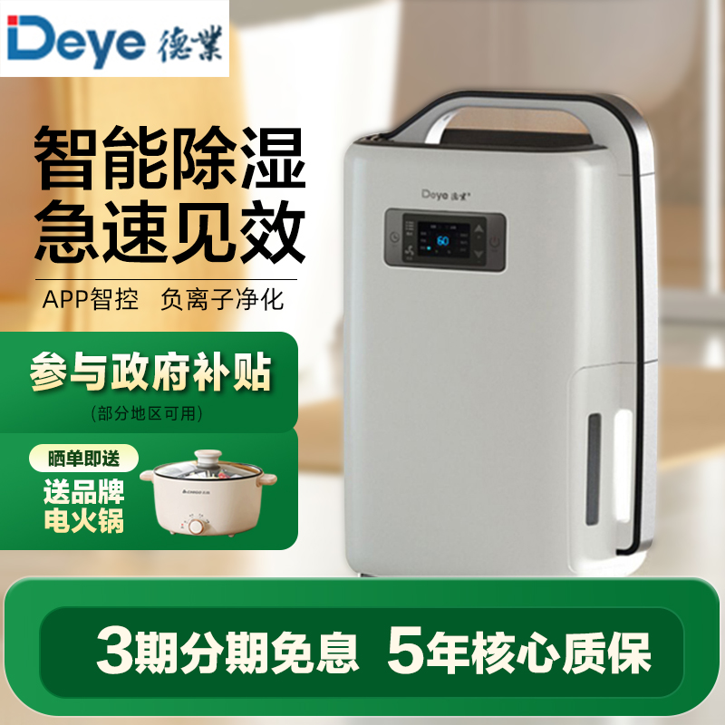 德业(Deye)家用除湿机DYD-N20A3 欧式设计快速干衣除湿器