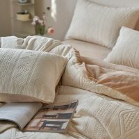 A类母婴级冬季5D花牛奶绒四件套双面绒床单床笠款套件加厚保暖