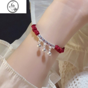 JiMiS925银银一步一响铃铛红绳手链女夏款轻奢小众精致民族风手串礼物 一步一响铃铛手链礼盒装