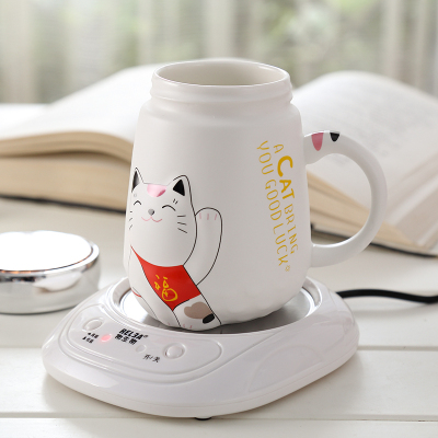 美帮汇保温底座玻璃杯恒温宝陶瓷茶杯垫暖暖杯牛奶电加热器可调温